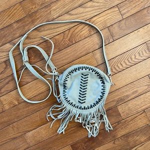 Summer Rose Suede Fringe Bag